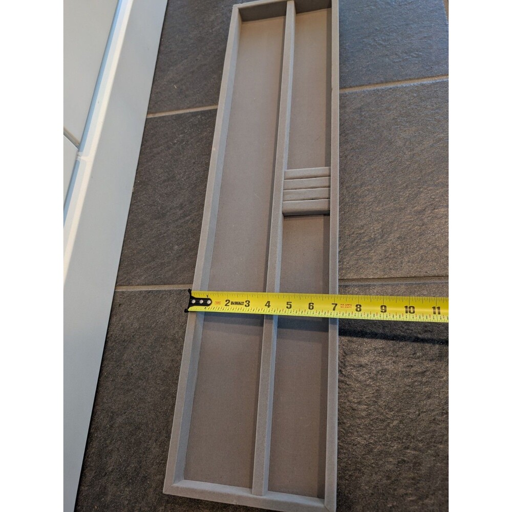 October Furniture Components Gray Velvet Lined Jewelry Organizer Tray 28.75x7.06 - Picture 2 of 6